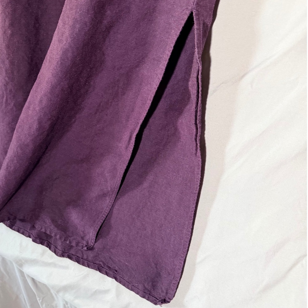 VTG Late 90s Leslie Fay Linen Blend Dress Size M Deep Plum Y2K Shift Career Chic - Picture 3 of 7